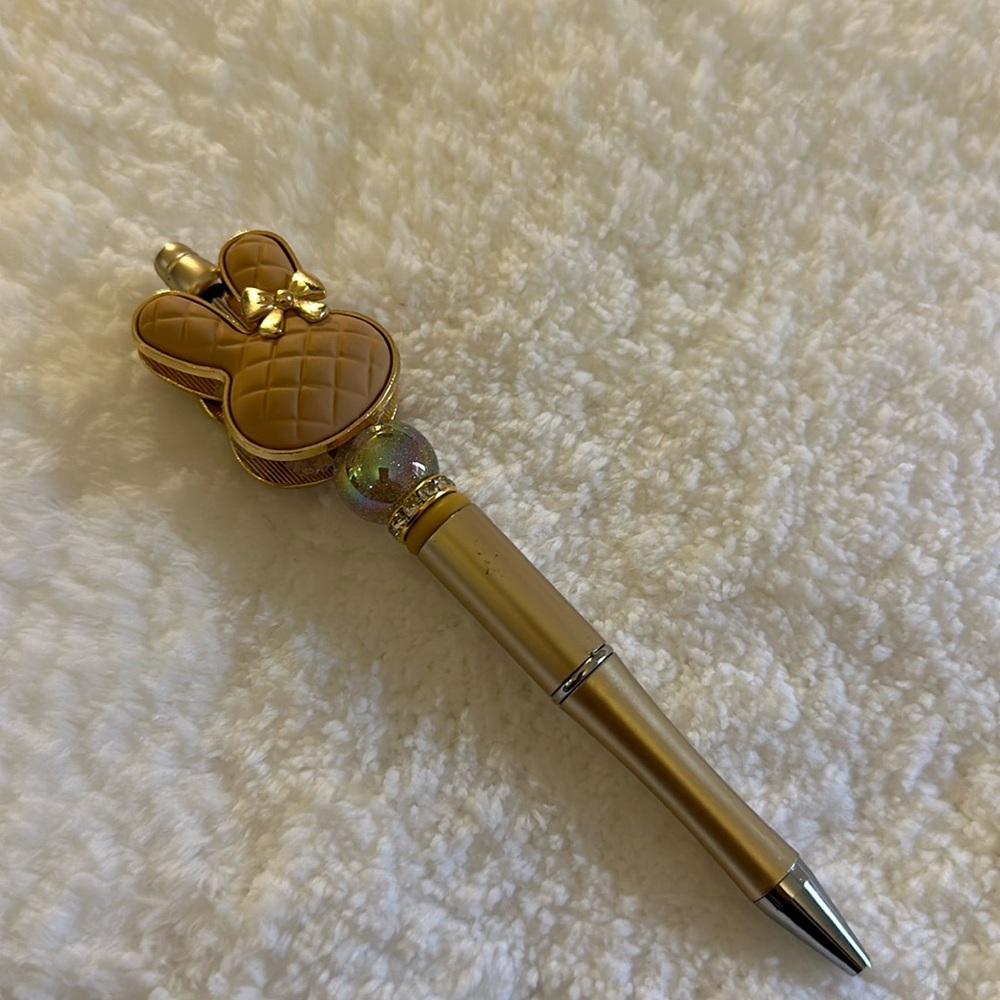 Colorful Bejeweled bling Pens rabbit head with bow
